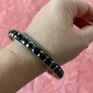 Faux Black Rhinestone Bangle Bracelet